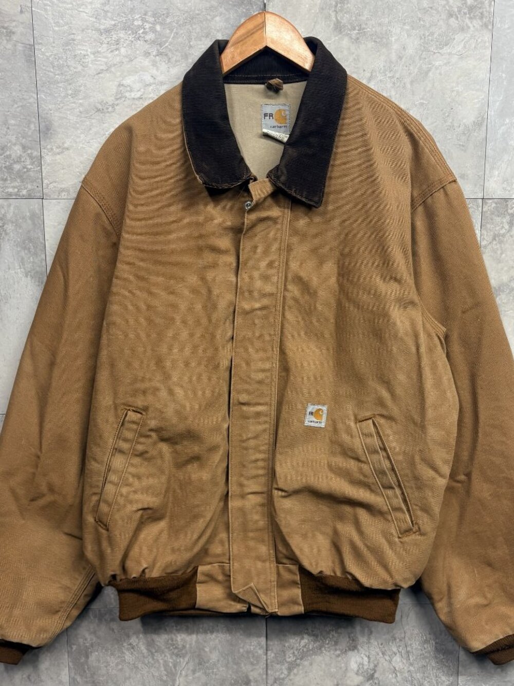 Carhartt FRJ147 Flame Resistant Jacket Men's L Brown USA Made Duck Canvas